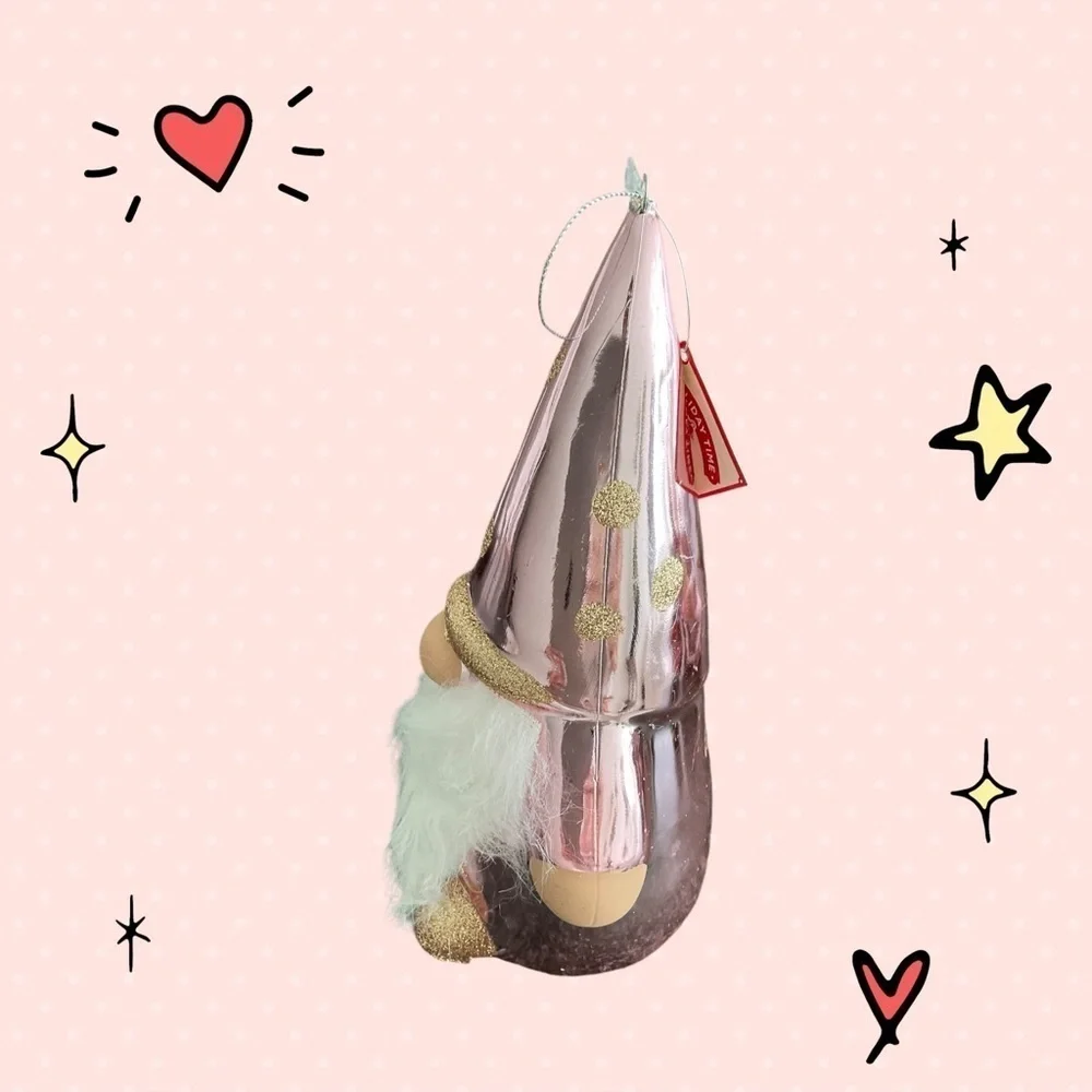 Holiday Time RARE Pink Glitter Gnome 8